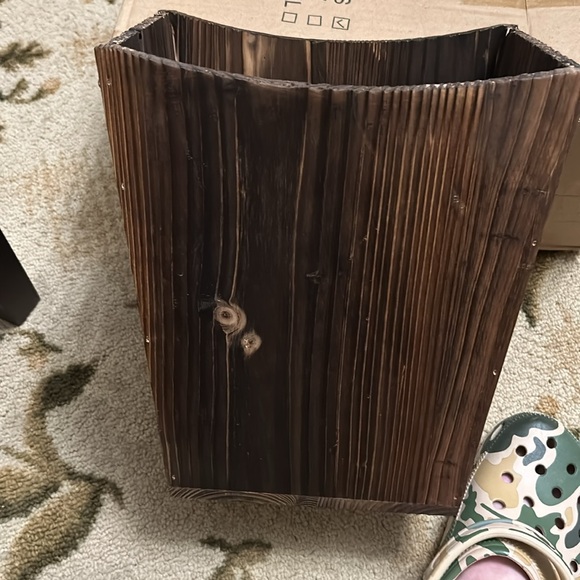 Mooace rustic wood wastebasket - Picture 7 of 10